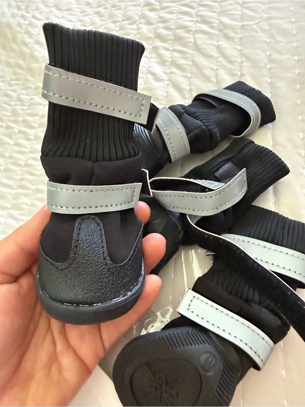Good2Go Black and Gray Dog Booties (Set of 4)